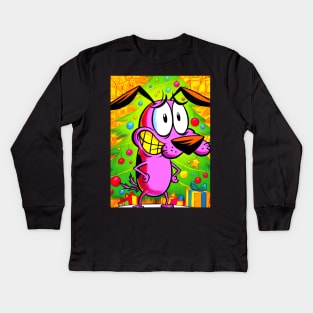 Festive Cartoon Extravaganza: Unique Animated Delights for a Merry Christmas! Kids Long Sleeve T-Shirt